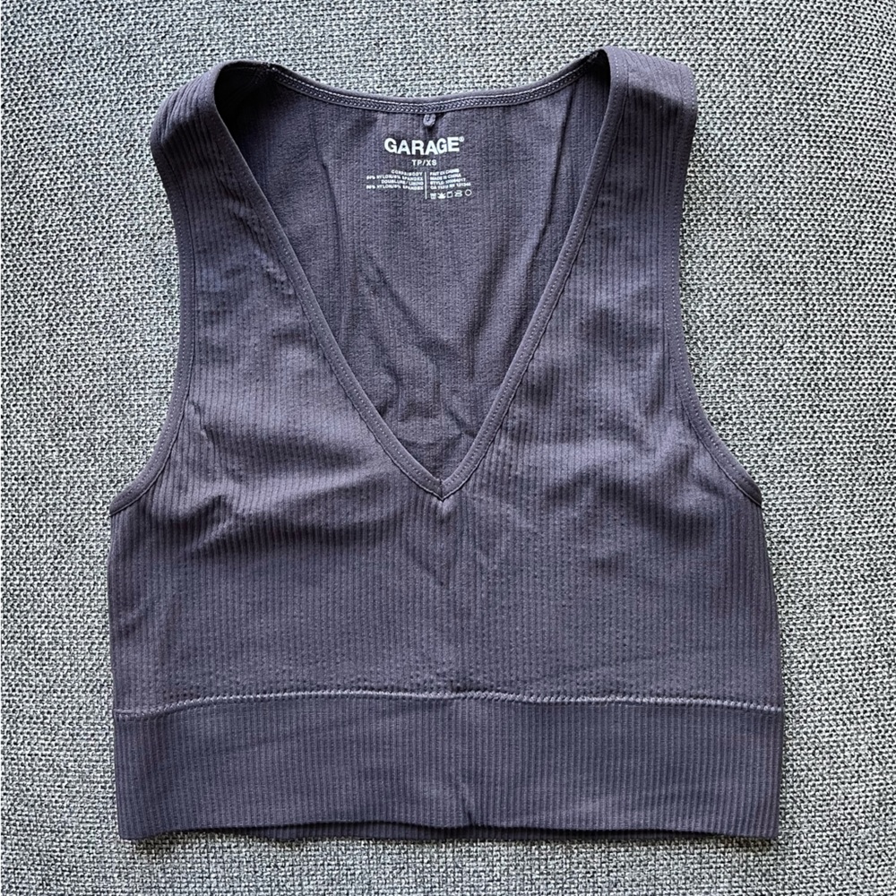 Garage Cropped Ribbed Tank